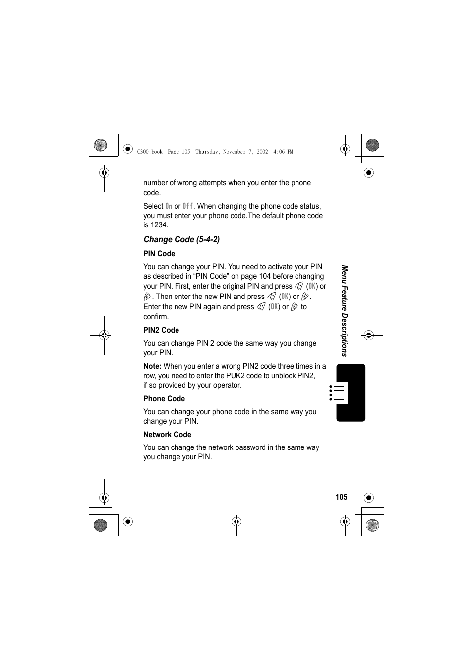 Motorola C300 User Manual | Page 105 / 140