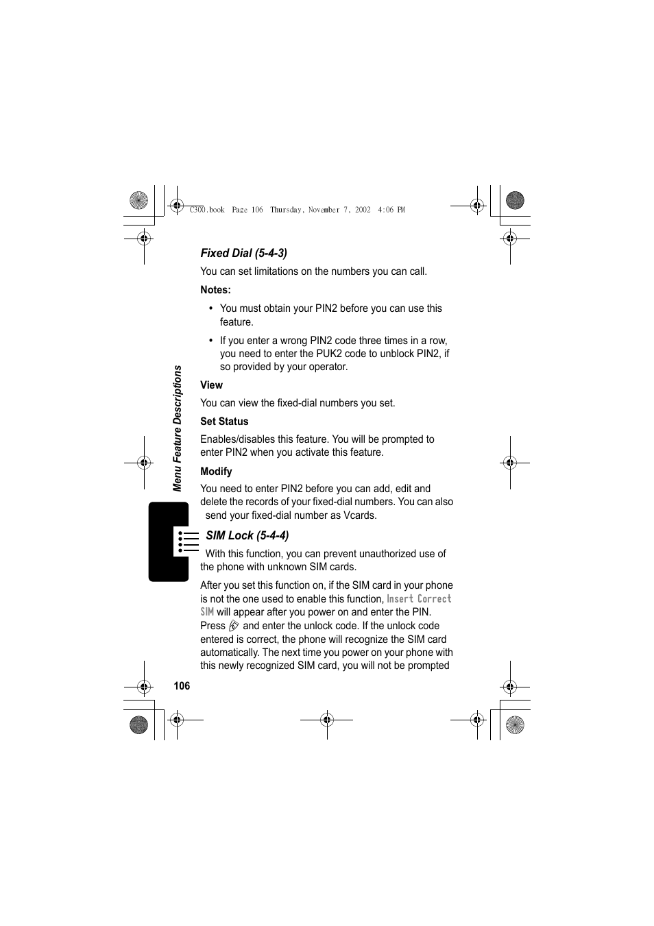 Motorola C300 User Manual | Page 106 / 140