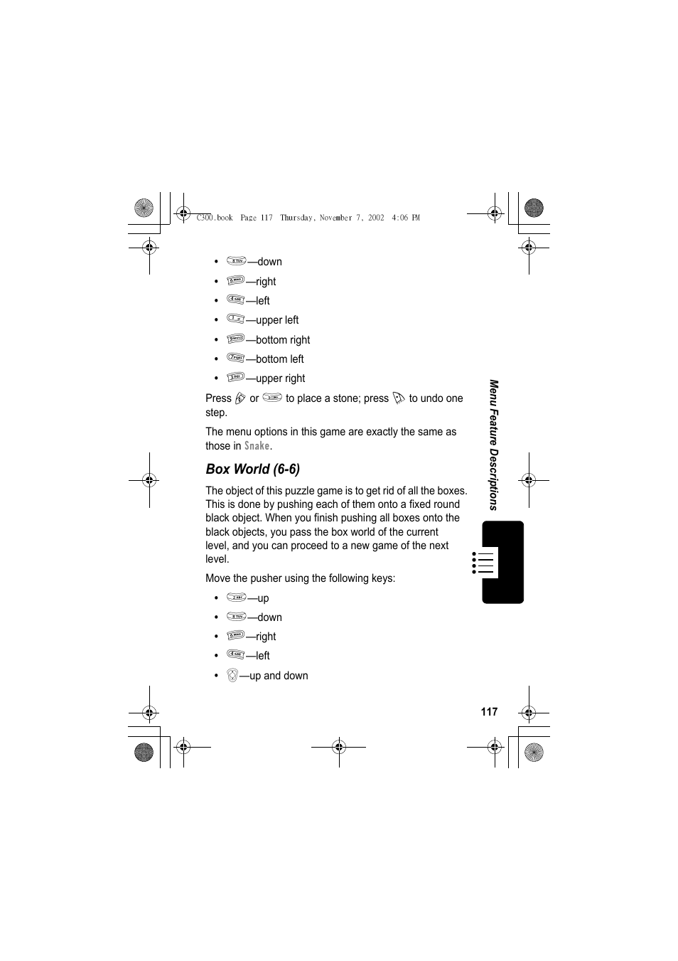 Box world (6-6) | Motorola C300 User Manual | Page 117 / 140