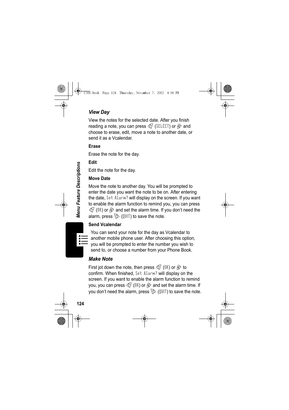 Motorola C300 User Manual | Page 124 / 140