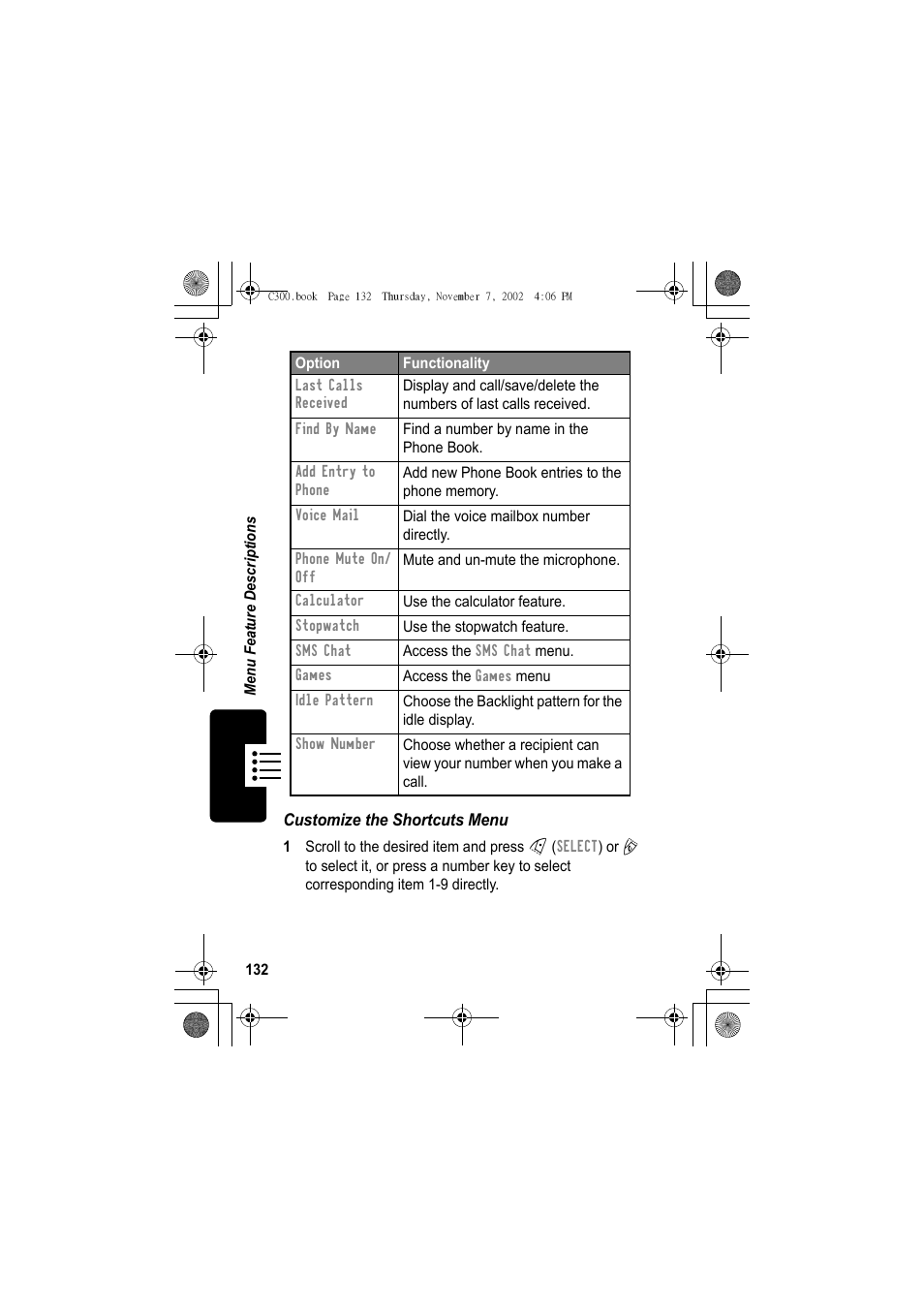 Motorola C300 User Manual | Page 132 / 140