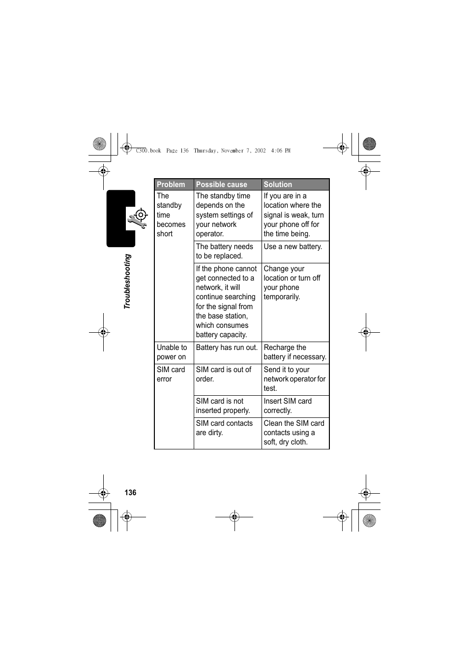 Motorola C300 User Manual | Page 136 / 140