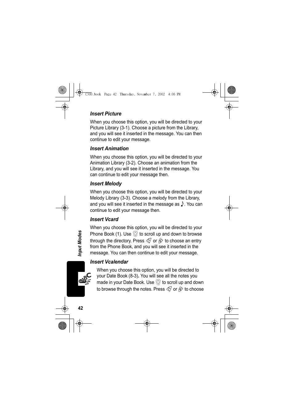 Motorola C300 User Manual | Page 42 / 140