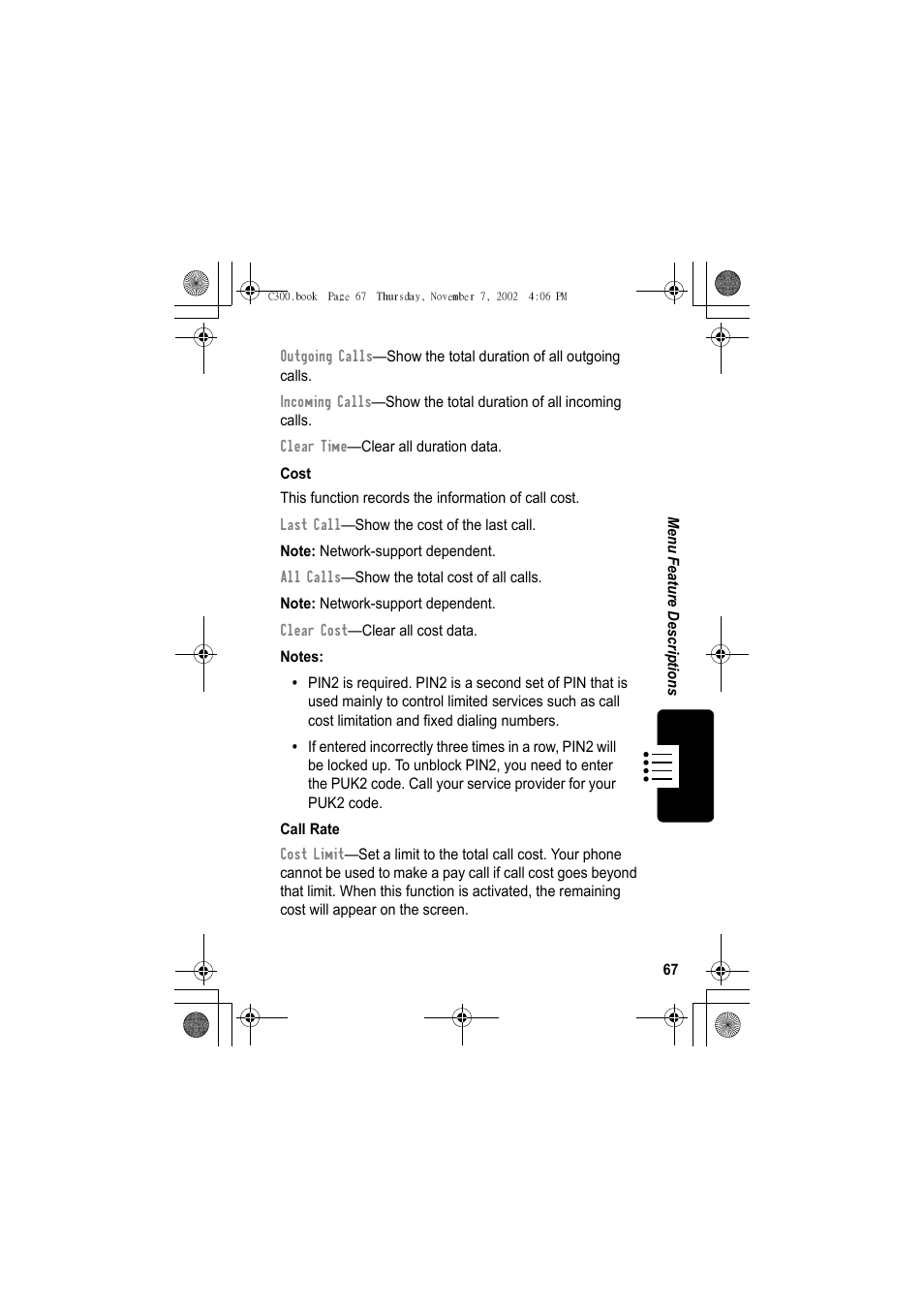 Motorola C300 User Manual | Page 67 / 140