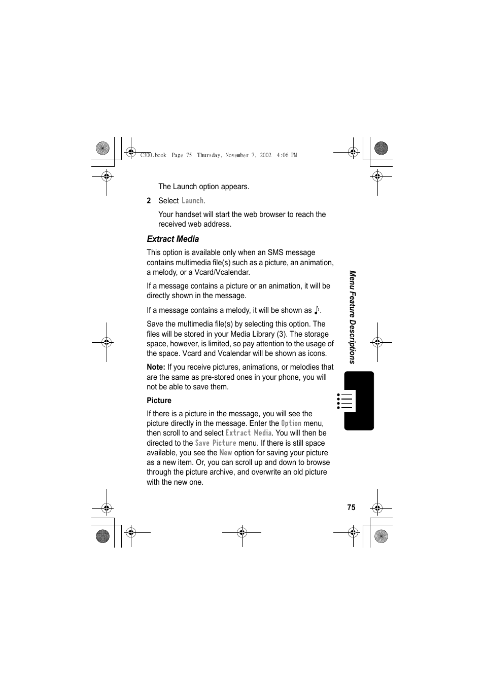 Motorola C300 User Manual | Page 75 / 140