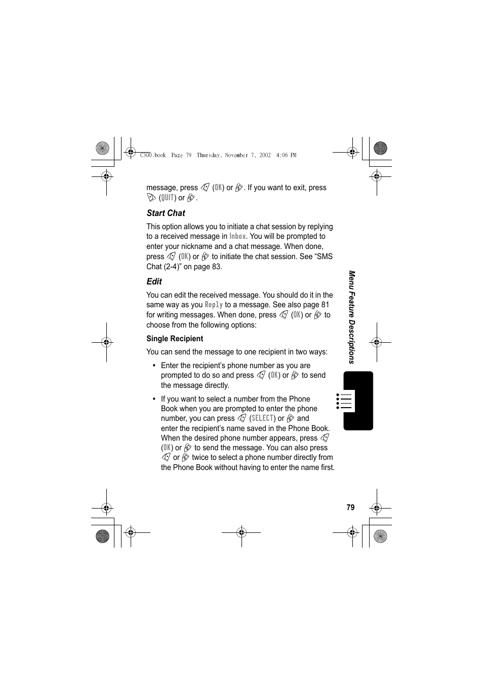 Motorola C300 User Manual | Page 79 / 140