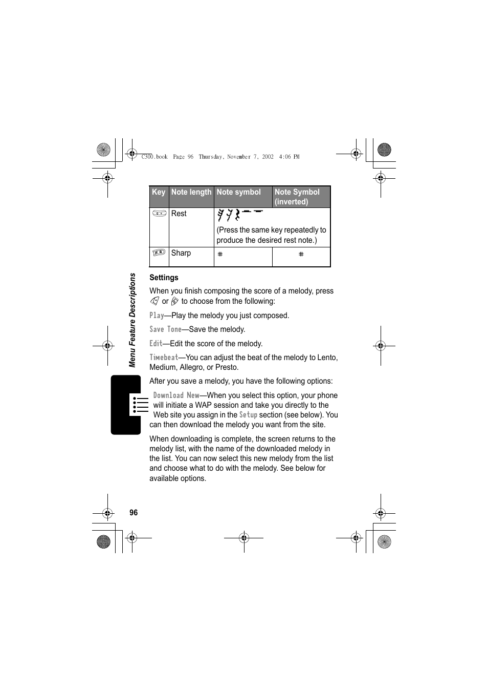 Йдбтф | Motorola C300 User Manual | Page 96 / 140