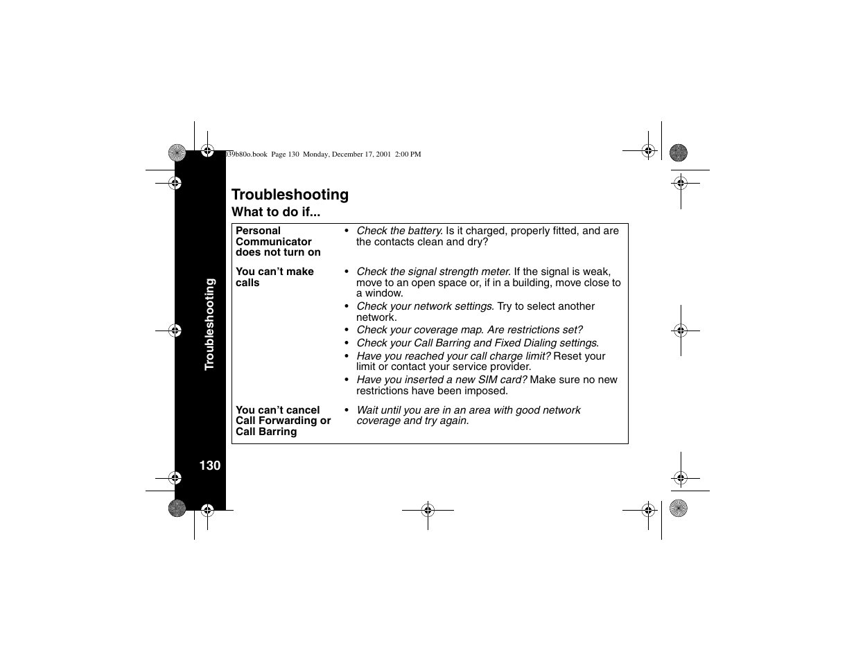 Troubleshooting | Motorola V101 User Manual | Page 134 / 178