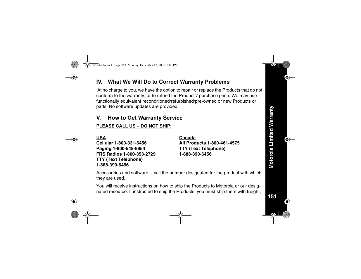 Motorola V101 User Manual | Page 155 / 178