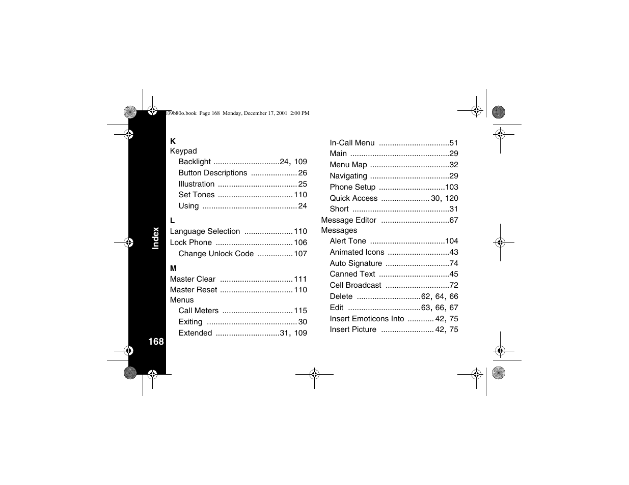 Motorola V101 User Manual | Page 172 / 178