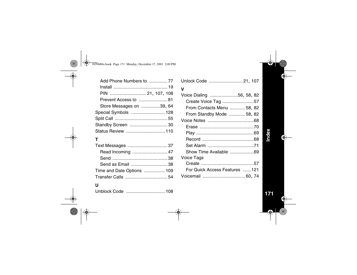 Motorola V101 User Manual | Page 175 / 178