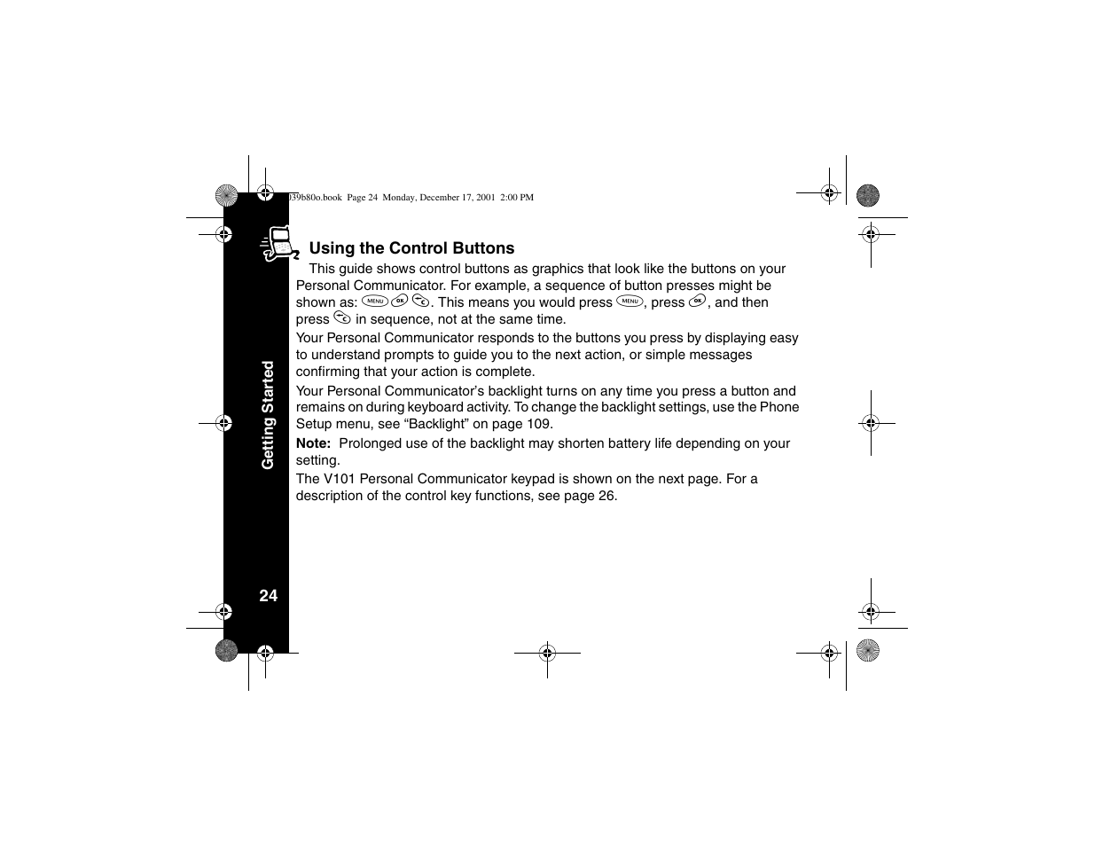 Using the control buttons | Motorola V101 User Manual | Page 28 / 178