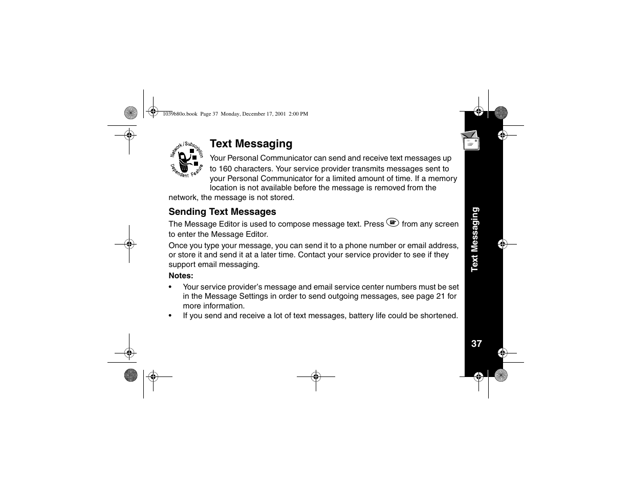 Text messaging, Sending text messages | Motorola V101 User Manual | Page 41 / 178