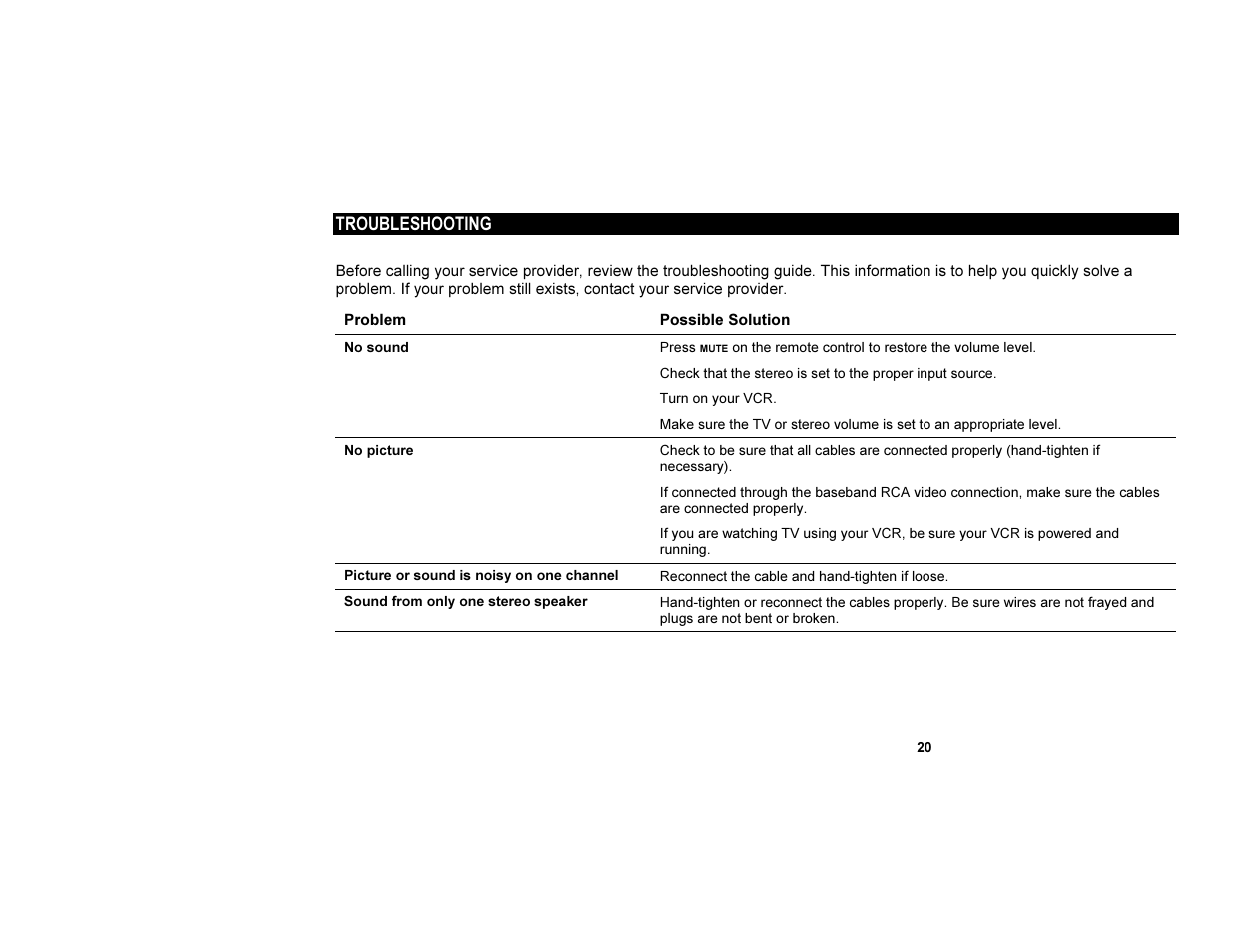 Troubleshooting | Motorola DCT700 User Manual | Page 27 / 29