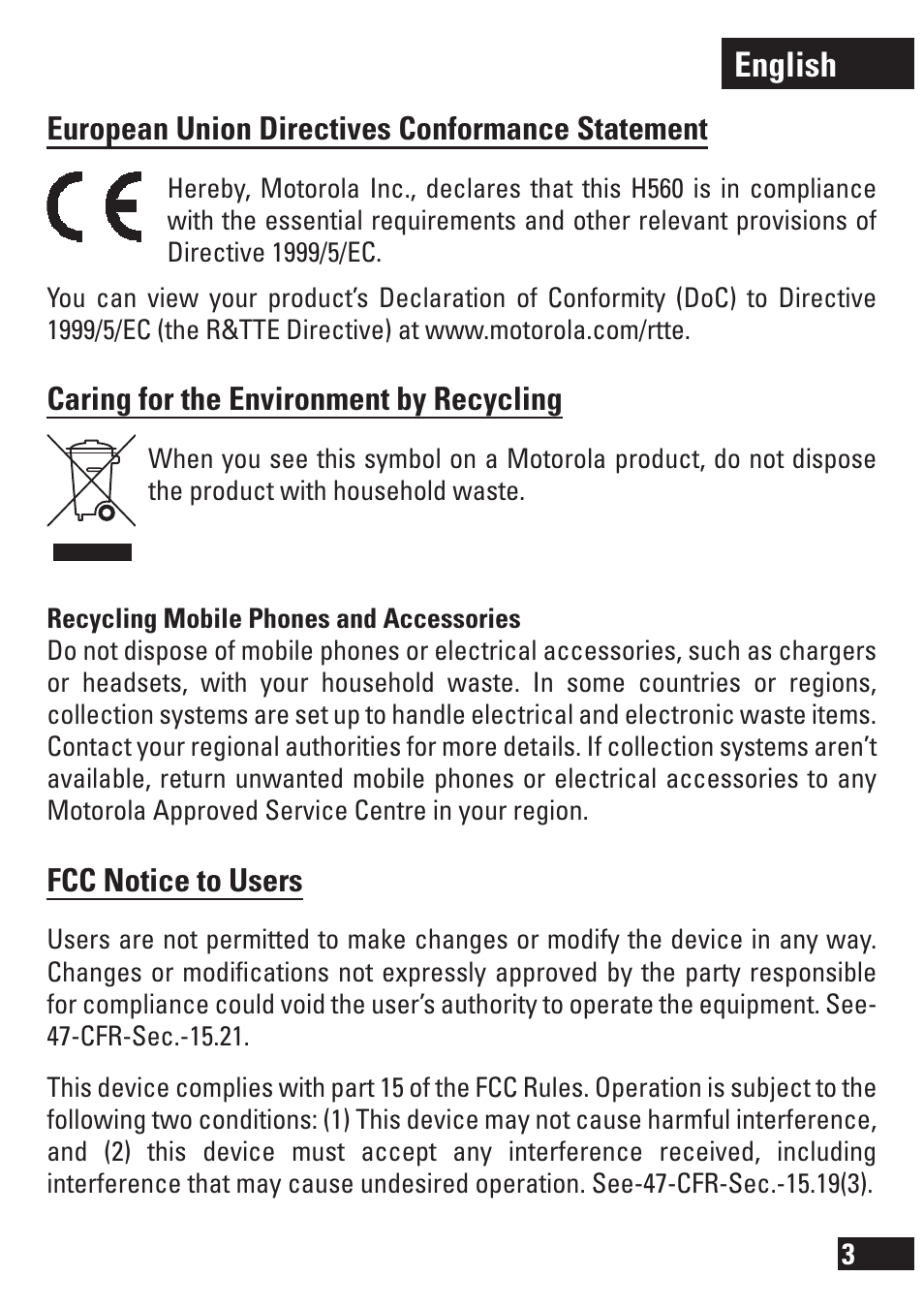 English | Motorola 6803578F47 User Manual | Page 4 / 14