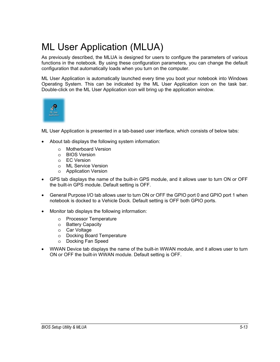 Ml user application (mlua) | Motorola ML910 User Manual | Page 107 / 180