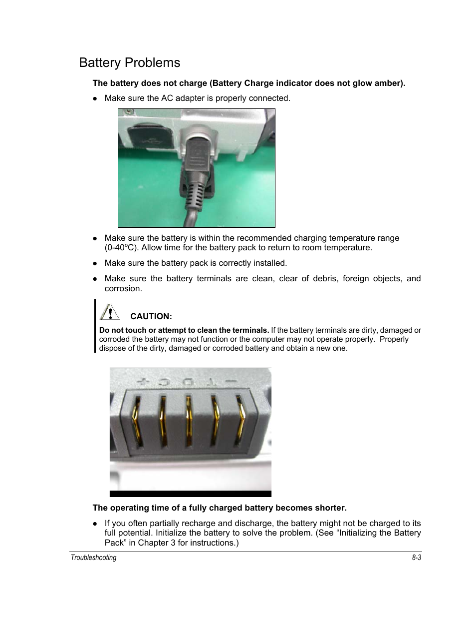 Battery problems | Motorola ML910 User Manual | Page 129 / 180