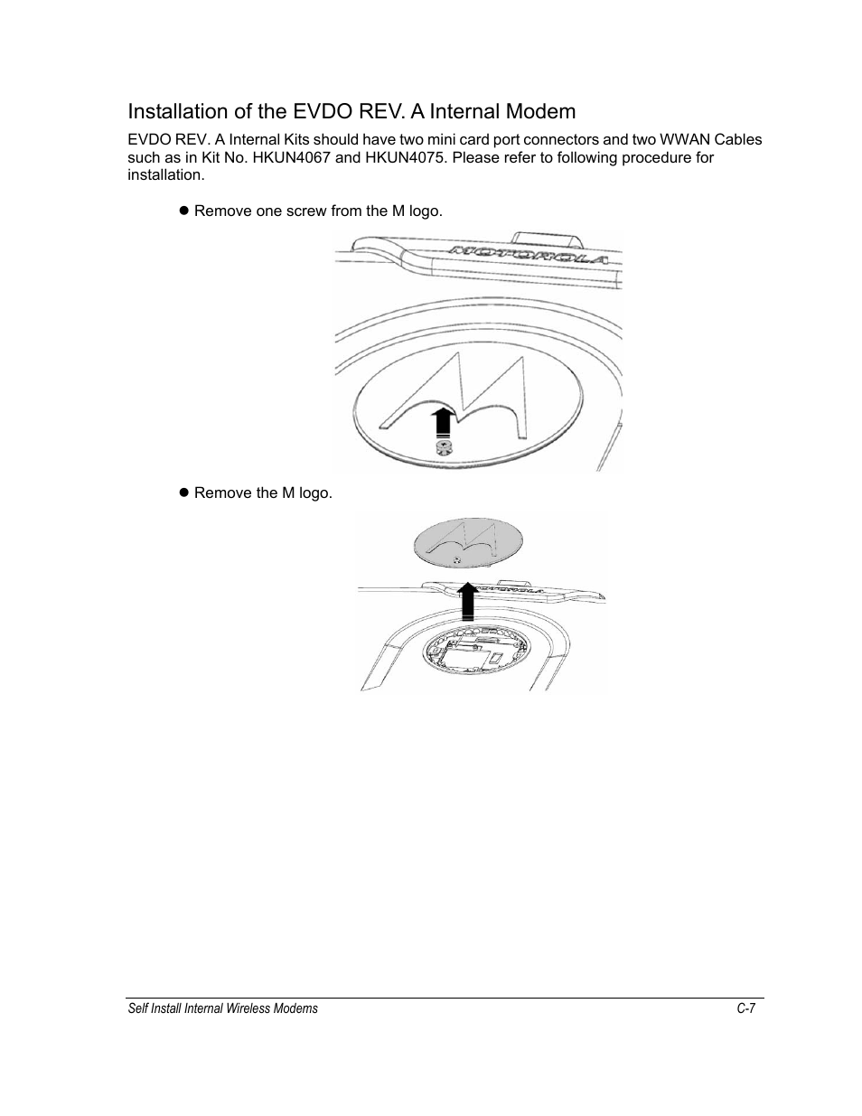 Installation of the evdo rev. a internal modem | Motorola ML910 User Manual | Page 165 / 180