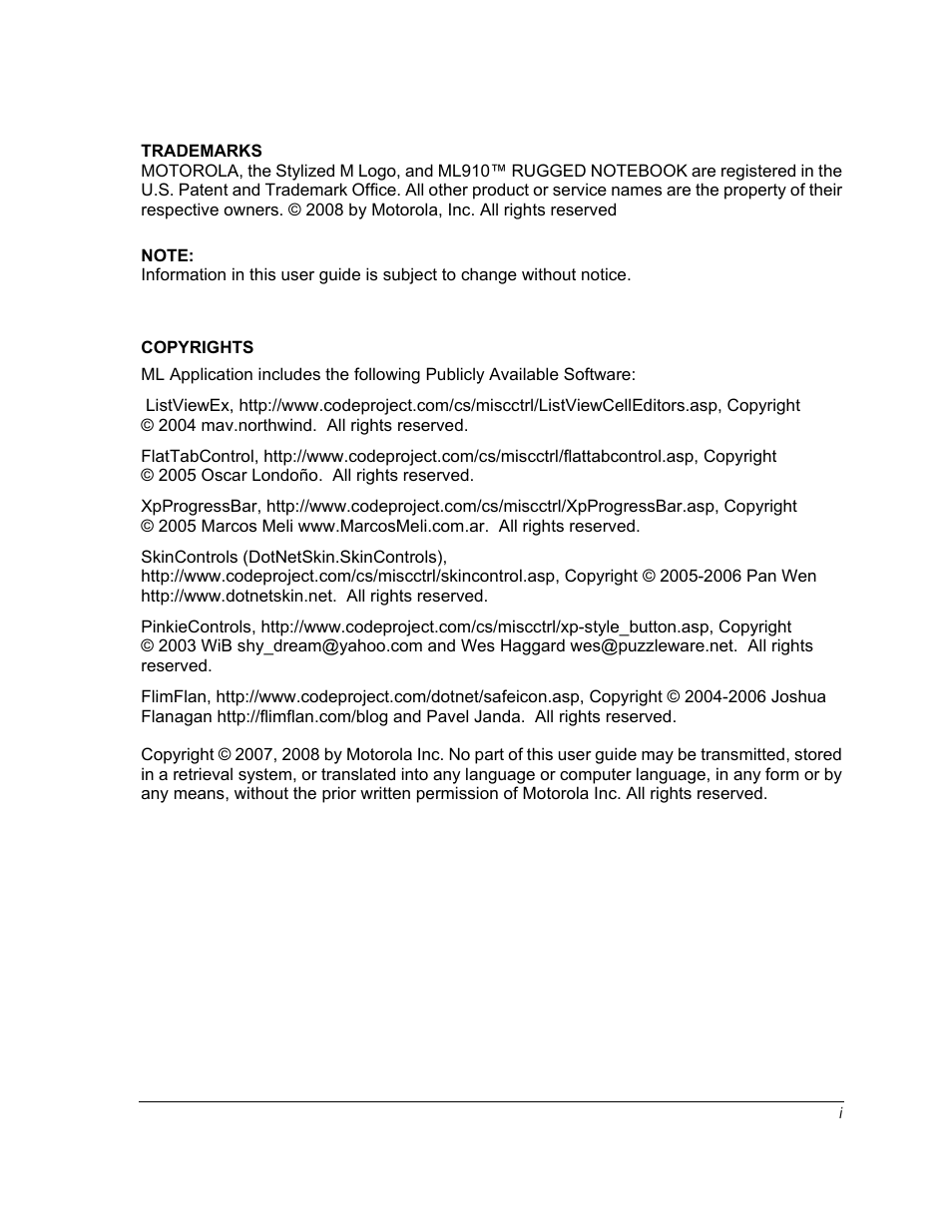 Motorola ML910 User Manual | Page 3 / 180