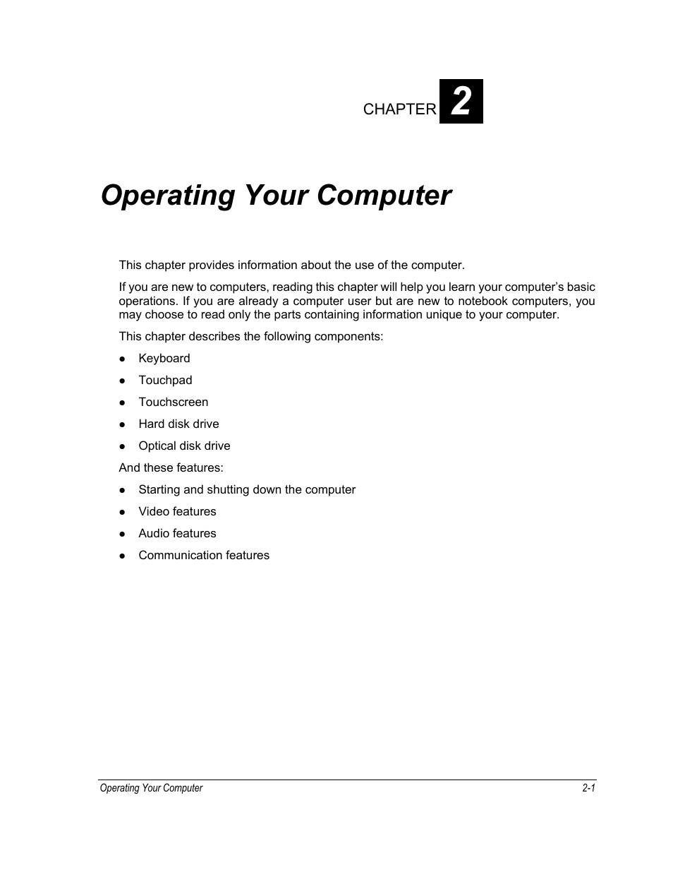 Operating your computer, Chapter | Motorola ML910 User Manual | Page 45 / 180