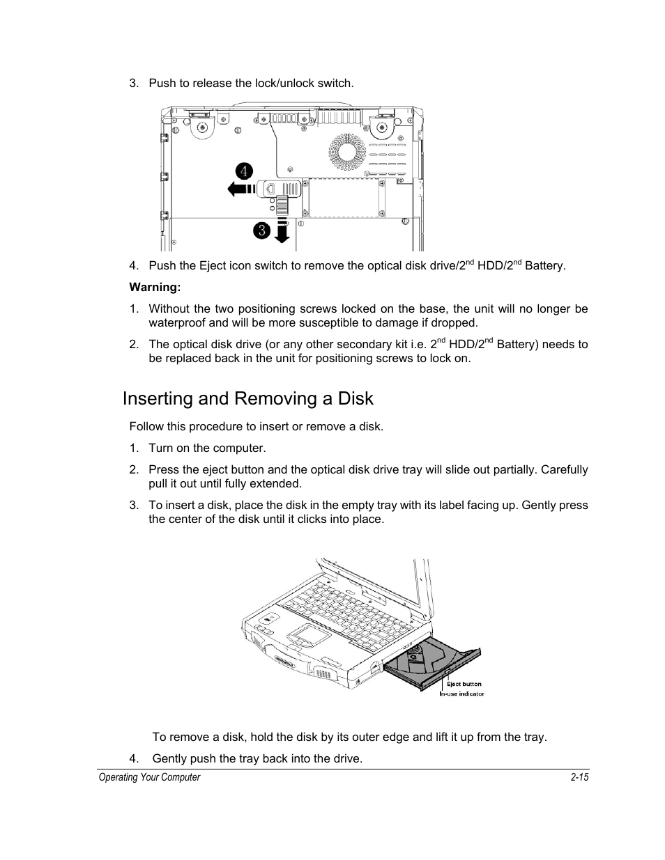 Inserting and removing a disk | Motorola ML910 User Manual | Page 59 / 180