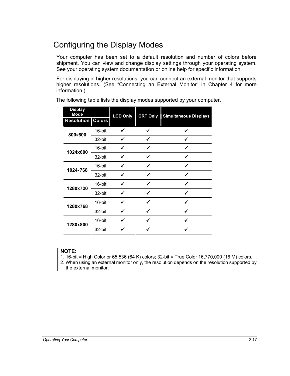 Configuring the display modes | Motorola ML910 User Manual | Page 61 / 180