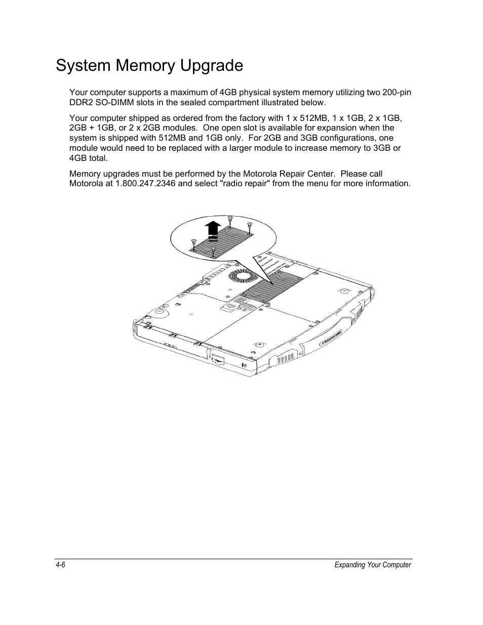 System memory upgrade | Motorola ML910 User Manual | Page 88 / 180