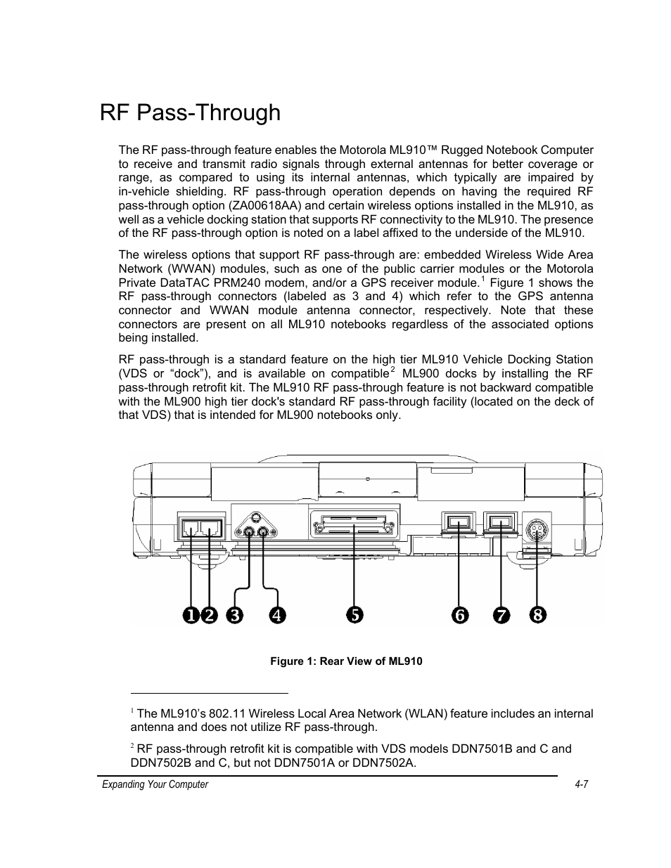 Rf pass-through | Motorola ML910 User Manual | Page 89 / 180