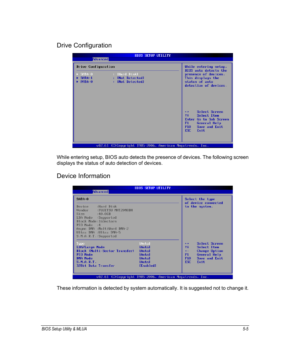 Drive configuration, Device information | Motorola ML910 User Manual | Page 99 / 180