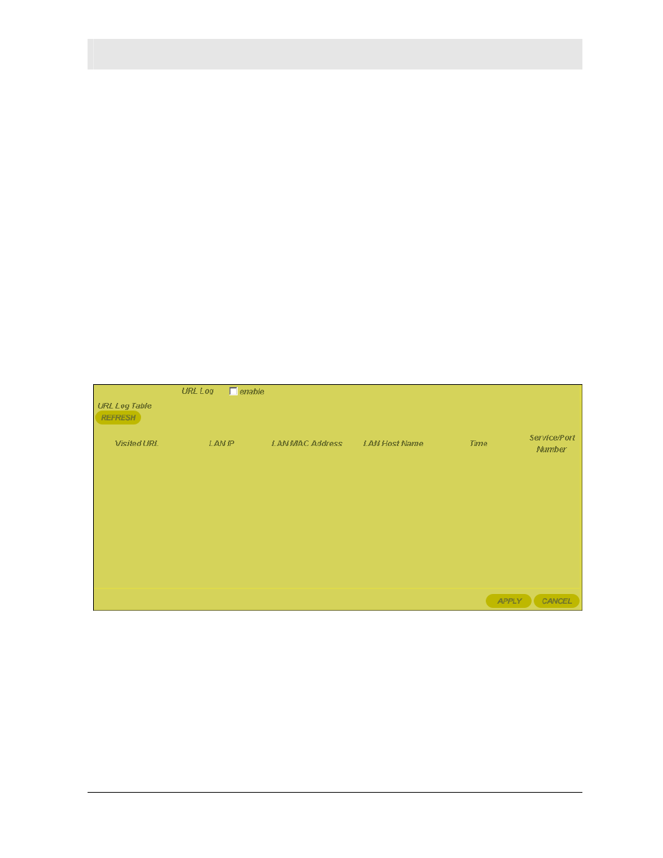 Parental control  url log | Motorola WR850 User Manual | Page 61 / 97