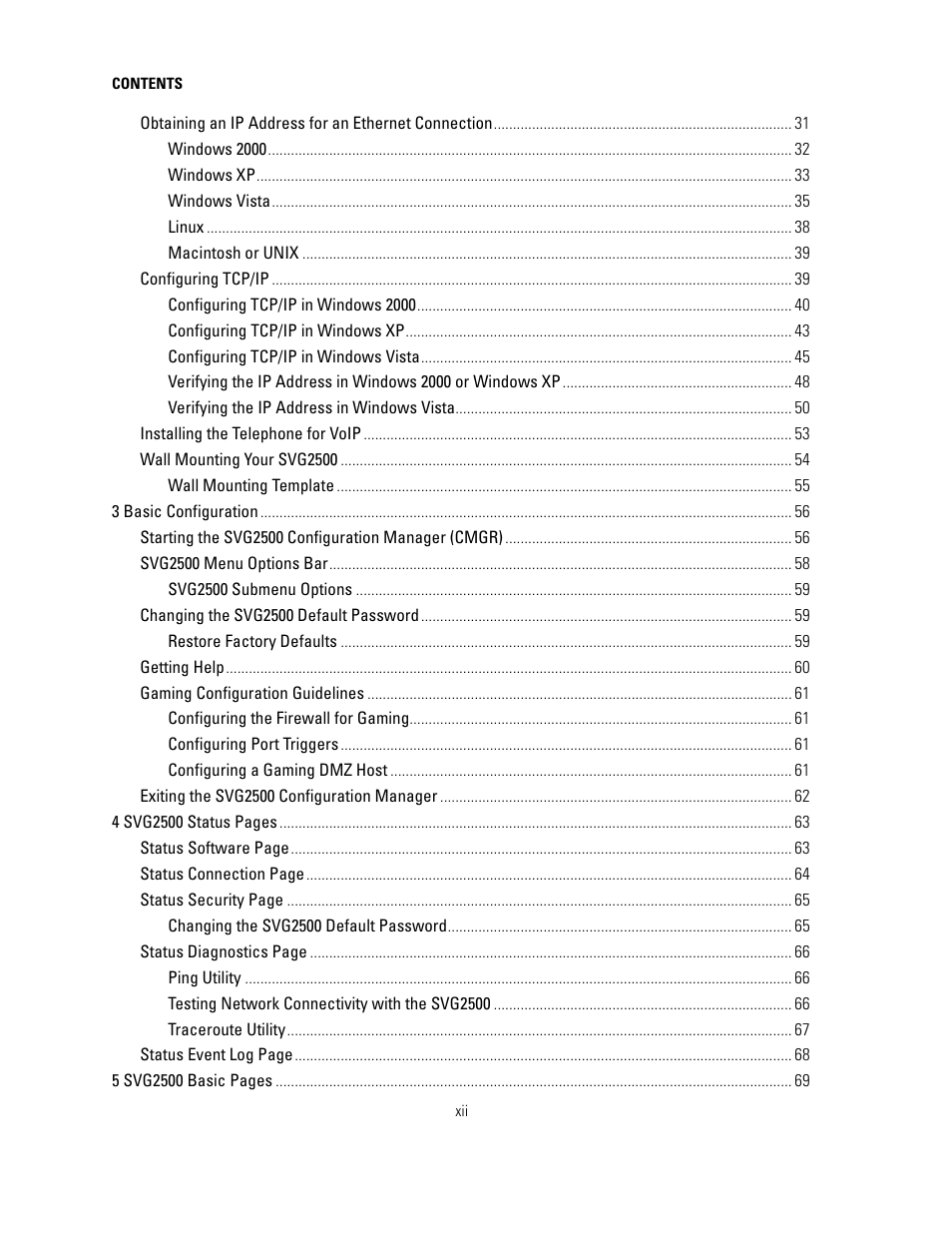 Motorola SURFBOARD SVG2500 User Manual | Page 13 / 175