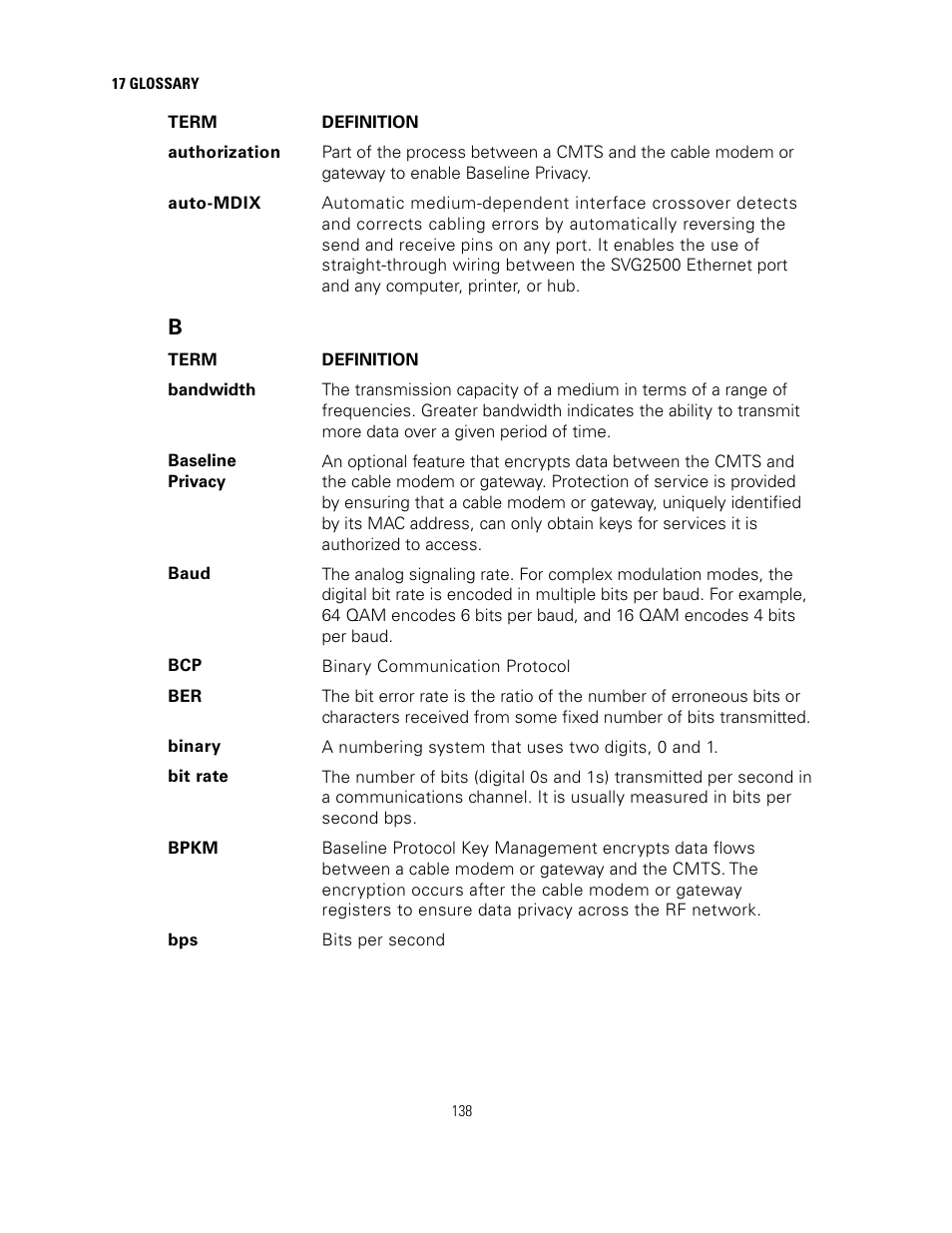 S and, Auto-mdix | Motorola SURFBOARD SVG2500 User Manual | Page 153 / 175