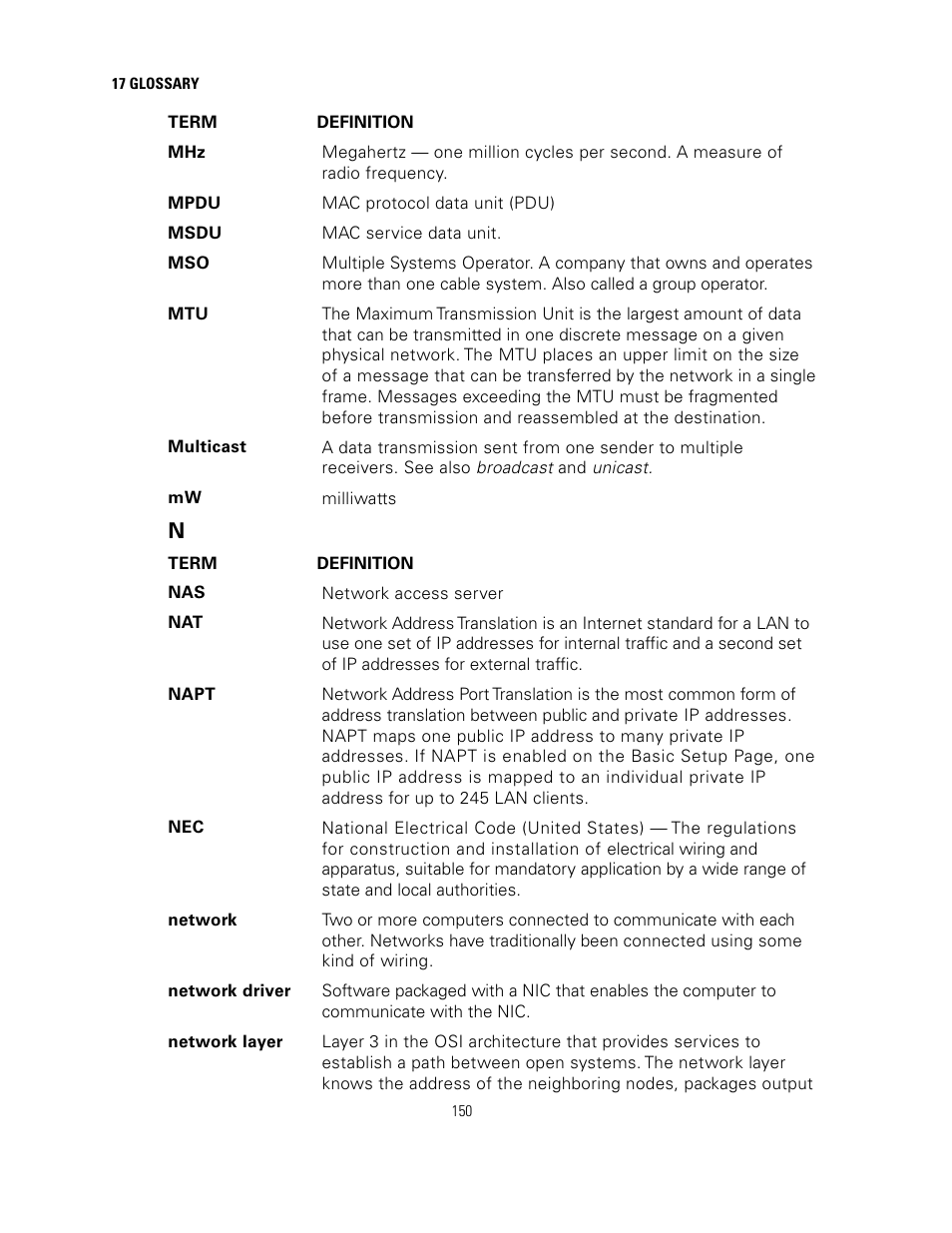 Motorola SURFBOARD SVG2500 User Manual | Page 165 / 175