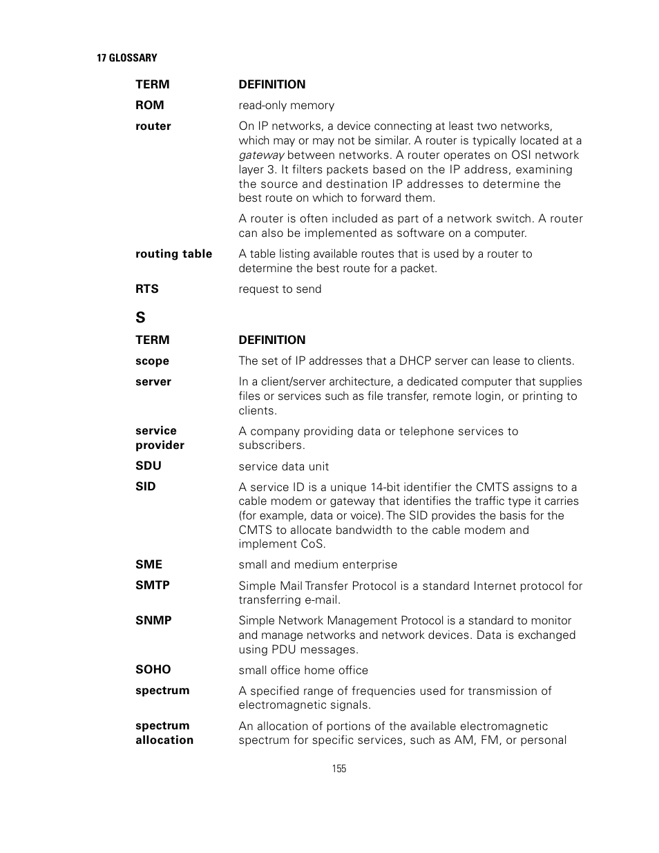 Routers | Motorola SURFBOARD SVG2500 User Manual | Page 170 / 175