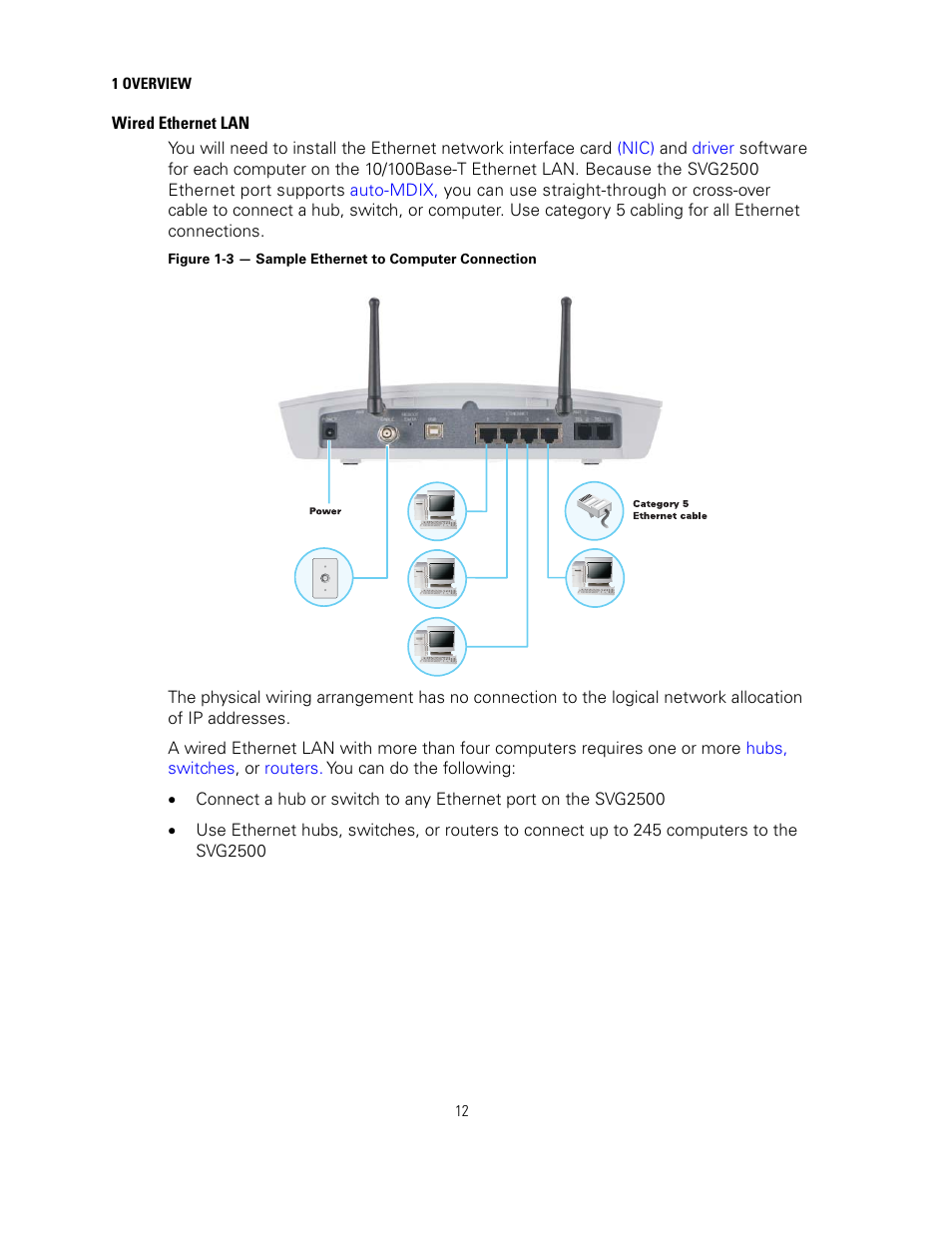 Wired ethernet lan | Motorola SURFBOARD SVG2500 User Manual | Page 27 / 175