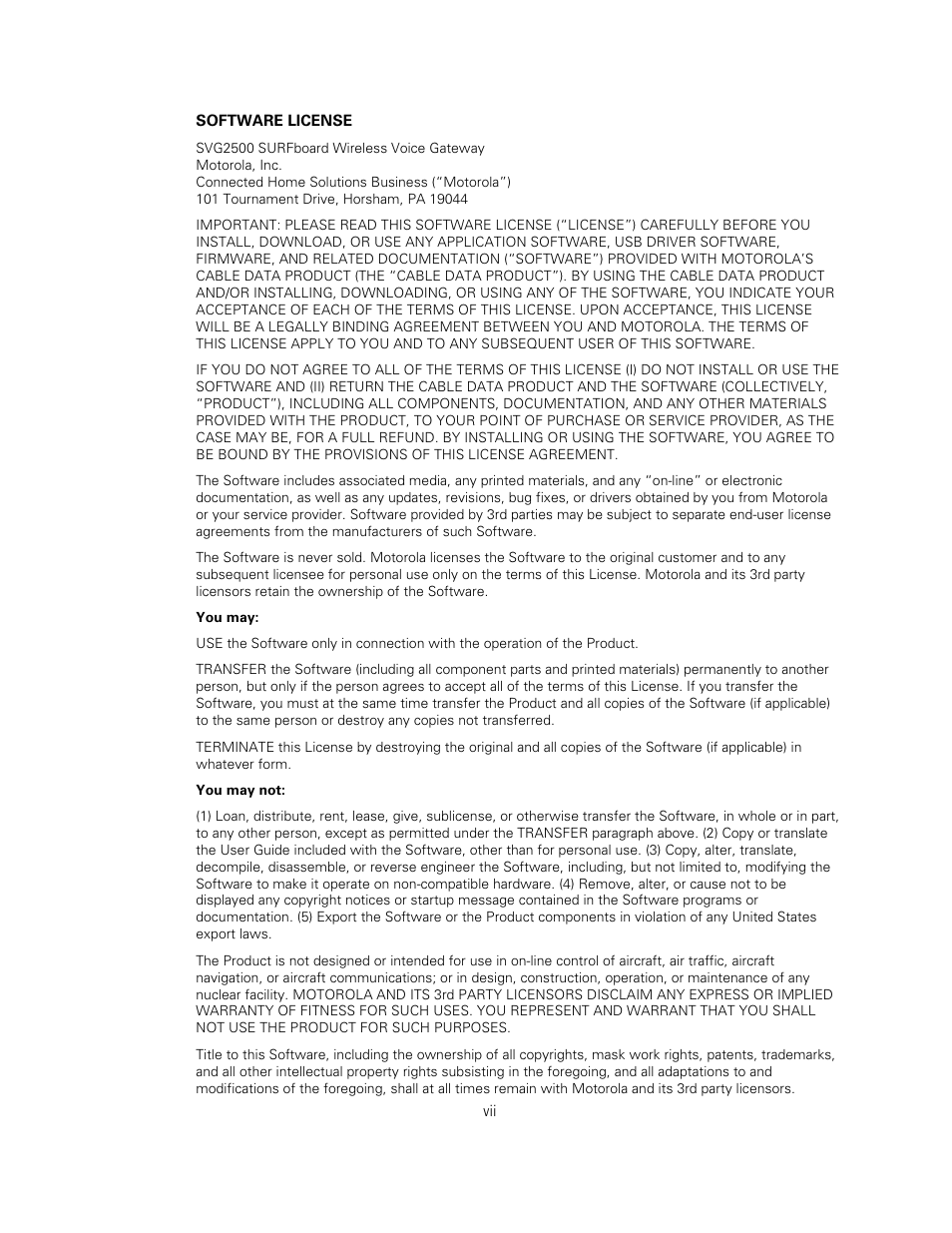 Motorola SURFBOARD SVG2500 User Manual | Page 8 / 175