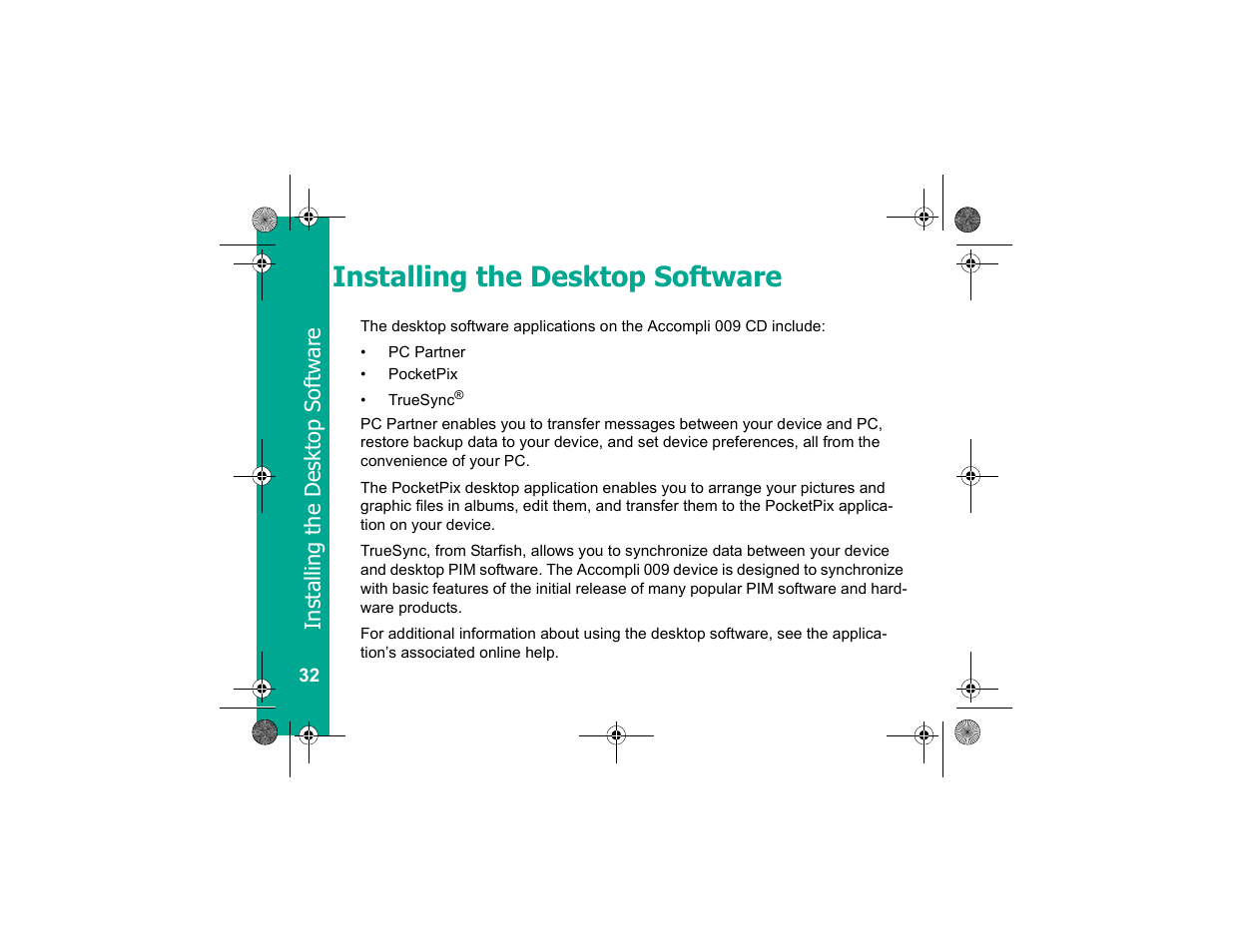 Installing the desktop software | Motorola Personal Communicator User Manual | Page 34 / 52