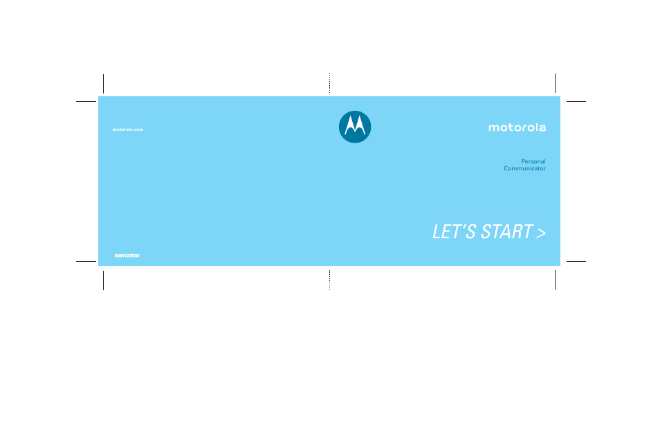 Let’s start | Motorola Personal Communicator User Manual | Page 52 / 52