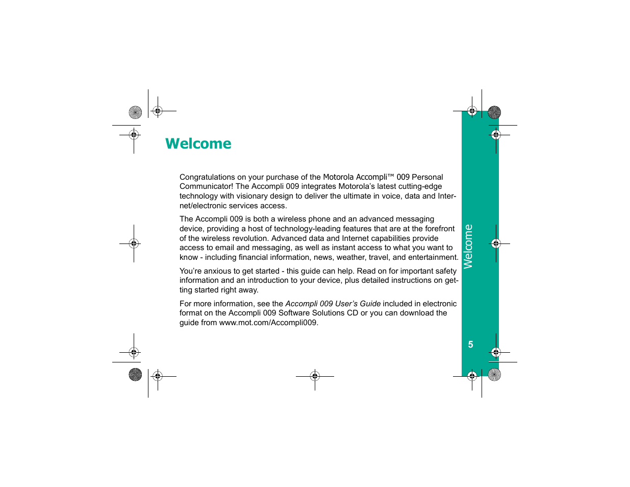 Welcome | Motorola Personal Communicator User Manual | Page 7 / 52