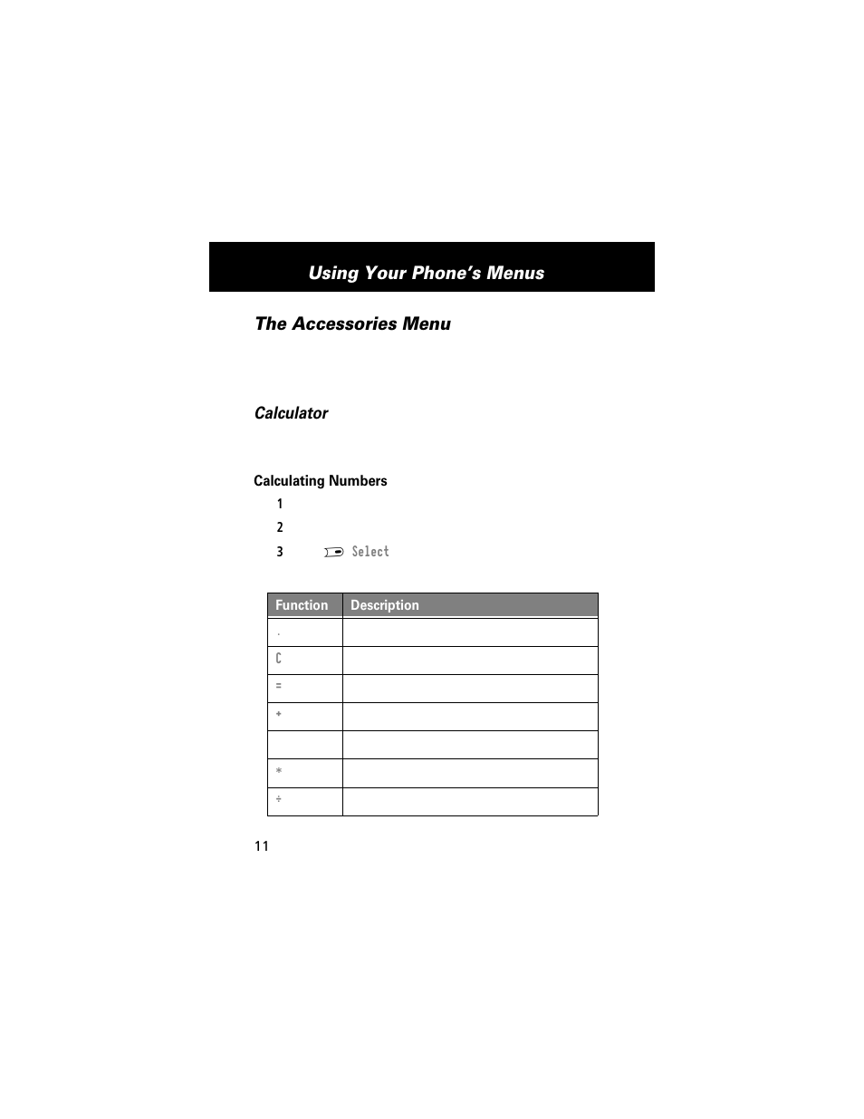 The accessories menu, Using your phone’s menus | Motorola E360 User Manual | Page 113 / 169