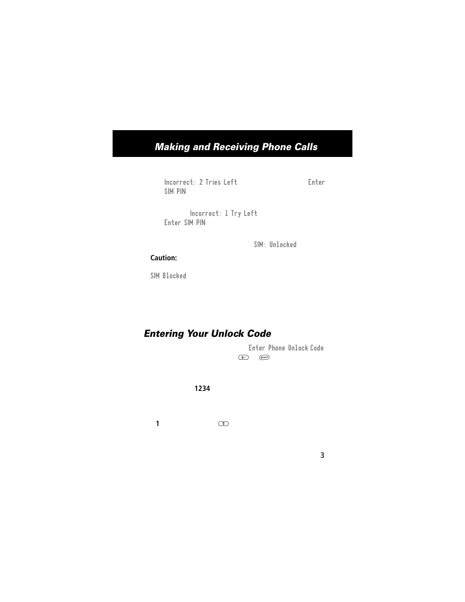 Entering your unlock code, Making and receiving phone calls | Motorola E360 User Manual | Page 36 / 169