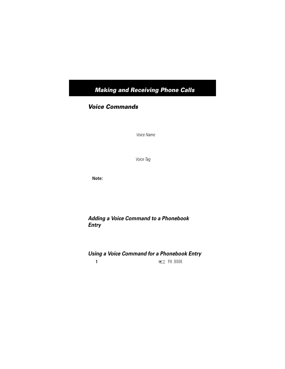 Voice commands, Making and receiving phone calls voice commands | Motorola E360 User Manual | Page 52 / 169