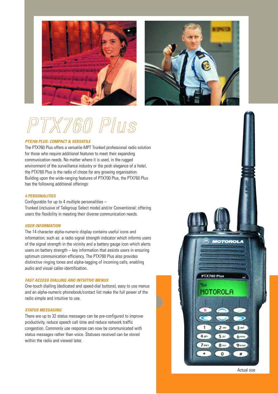 Motorola SMALLEST MPT PROFESSIONAL RADIO PTX700 PLUS User Manual | Page 3 / 4