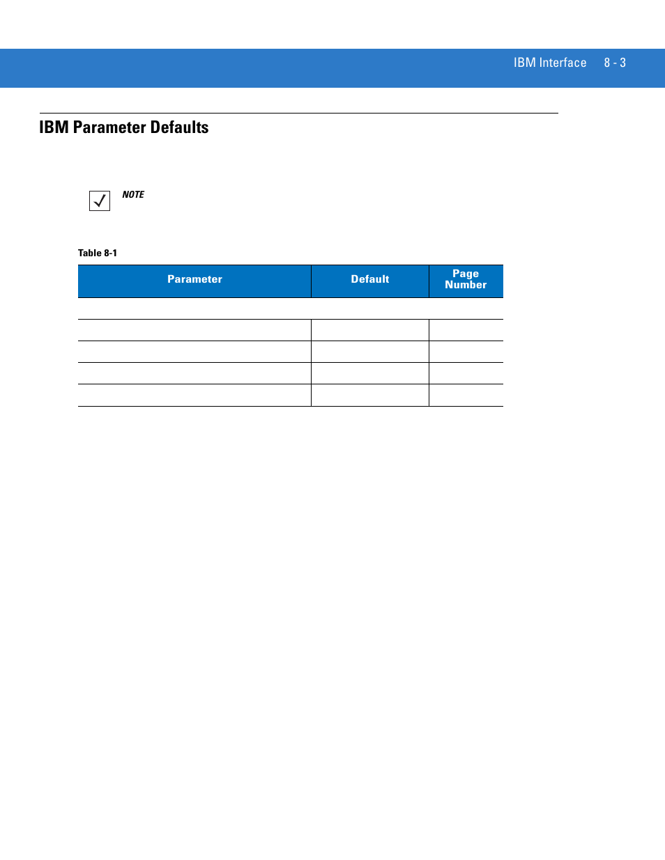 Ibm parameter defaults, Ibm parameter defaults -3, Figure 8-1 | Motorola LS4208 User Manual | Page 123 / 358