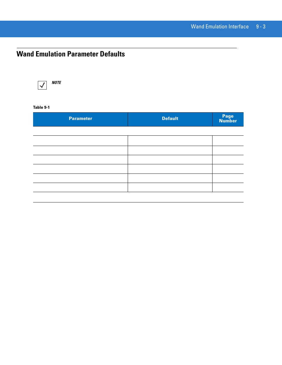 Wand emulation parameter defaults, Wand emulation parameter defaults -3 | Motorola LS4208 User Manual | Page 129 / 358