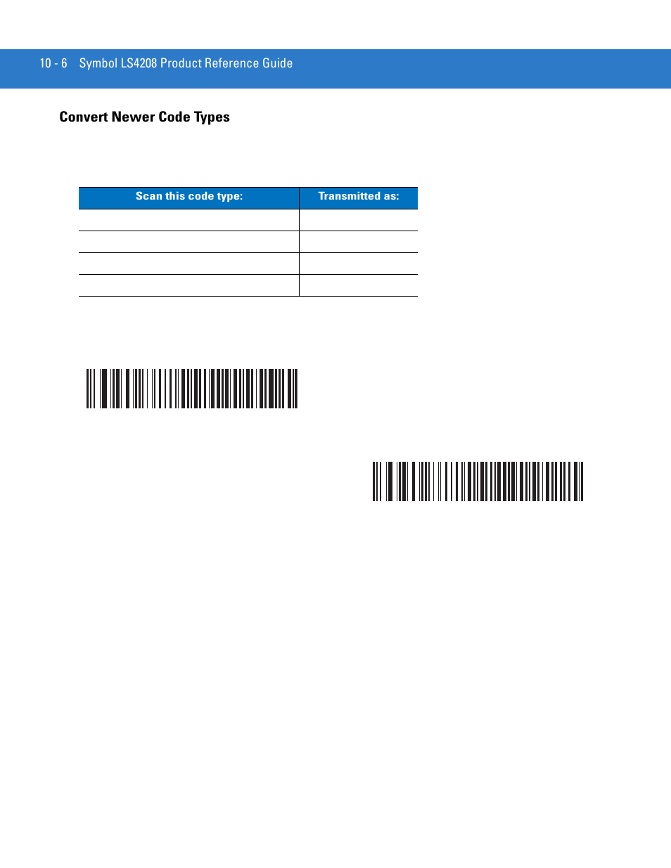 Convert newer code types, Convert newer code types -6 | Motorola LS4208 User Manual | Page 140 / 358