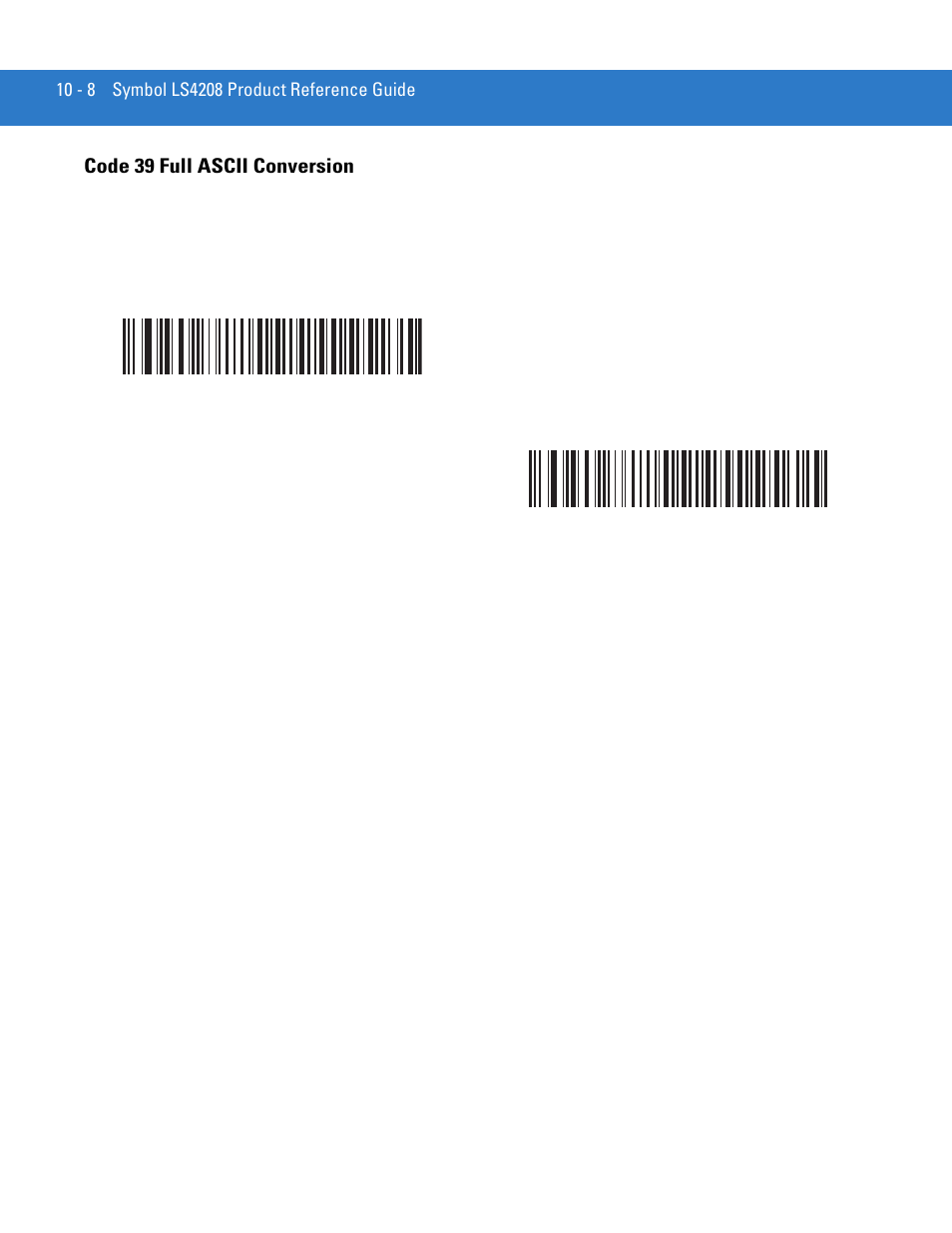 Code 39 full ascii conversion, Code 39 full ascii conversion -8 | Motorola LS4208 User Manual | Page 142 / 358