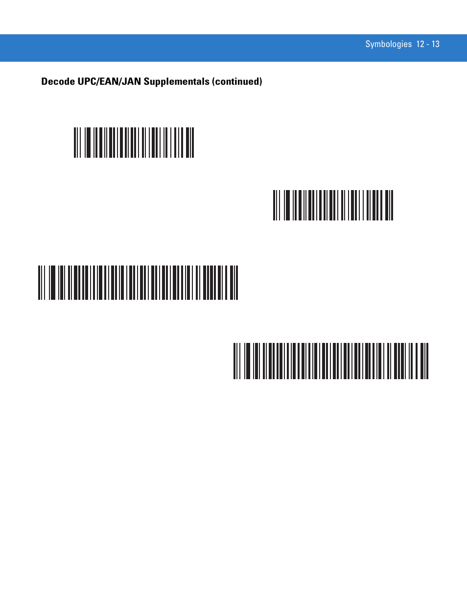 Decode upc/ean/jan supplementals (continued) | Motorola LS4208 User Manual | Page 161 / 358