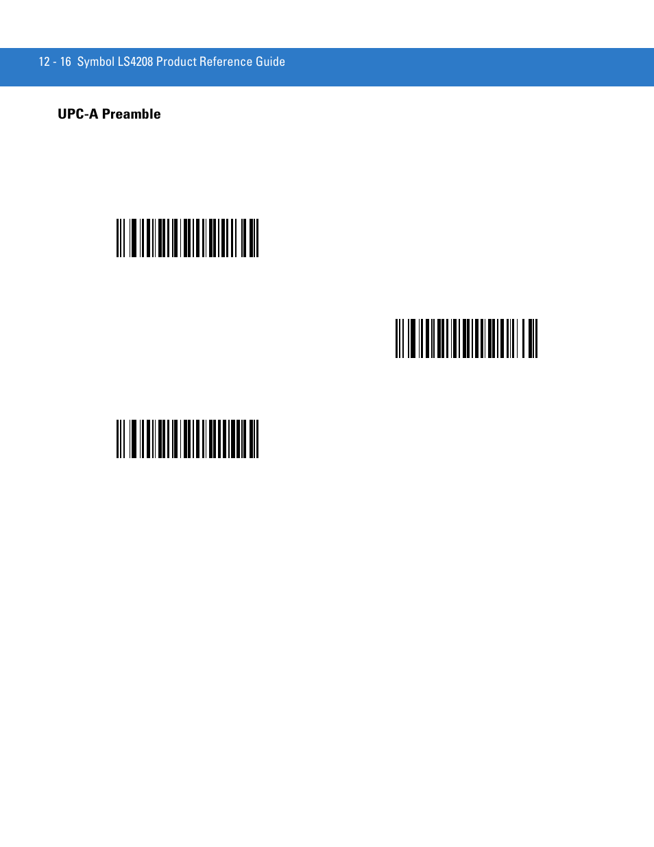 Upc-a preamble, Upc-a preamble -16 | Motorola LS4208 User Manual | Page 164 / 358