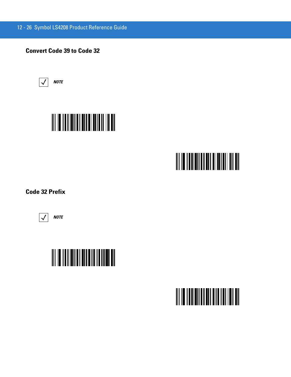 Convert code 39 to code 32, Code 32 prefix, Convert code 39 to code 32 -26 code 32 prefix -26 | Motorola LS4208 User Manual | Page 174 / 358